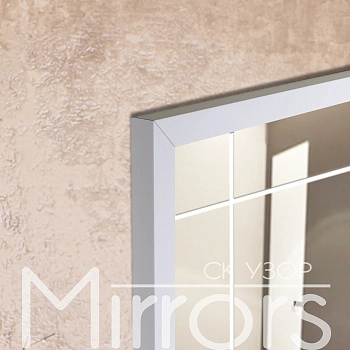 Зеркало с подсветкой в раме металлической Square art white