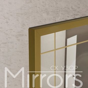 Зеркало с подсветкой в раме металлической Square art gold