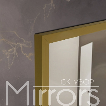 Зеркало в раме металлической с подсветкой Angle frame gold