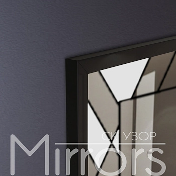 Зеркало в раме металлической с подсветкой Nemesis art black
