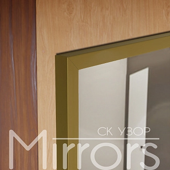 Зеркало в раме металлической с подсветкой Fiber frame gold