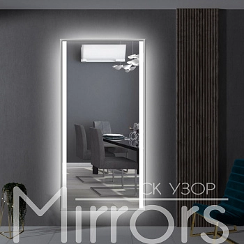 Зеркало в раме металлической с подсветкой Effect frame grey