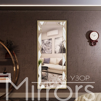 Зеркало в раме металлической с подсветкой Nemesis art gold