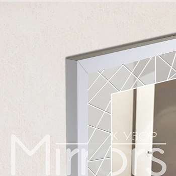 Зеркало в раме металлической с подсветкой Freeze art white